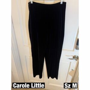 Carole Little Purple Velvet Wide Leg Pants. Elastic waist